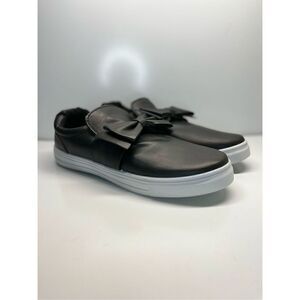 Olivia Miller Womens Kissena Slip On Sneakers Shoes Black Low Top Bow 10M (C1)